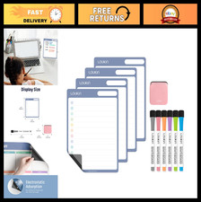 Reusable Dry Erase Checklists 4 Pack - Electrostatic Clings, Whiteboard Lists, 6