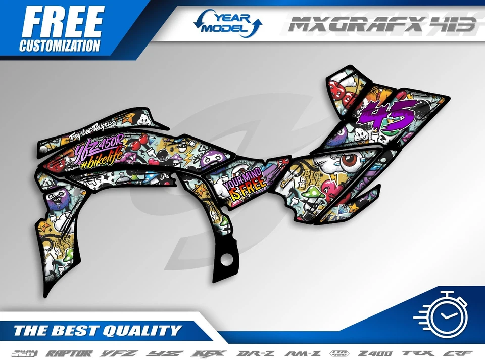 Graphics Kit for YAMAHA YFZ 450R 2009 2010 2011 2012-2013 graphics kit stickers - Image 2 of 4