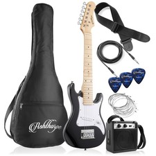 OPEN BOX - 30" Beginner Electric Guitar  Amplifier -Black, Kid's Starter Kit