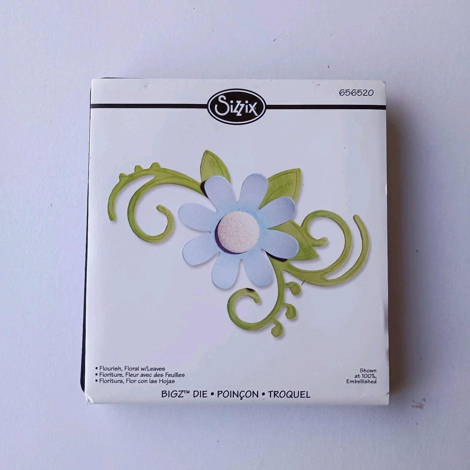 Sizzix Bigz Die Flourish, Floral w/Leaves 656520 Flower Foliage Very Rare Die
