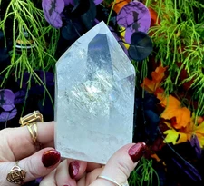 Ultra Clear Quartz Crystal Generator ~ Large 1 lb. 3 oz. ~ 4" Tall ~ Sparkling 
