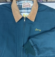 Vtg Pella Jacket Green Canvas XL Flannel Lined Full Zip Larry Wyandot USA Made
