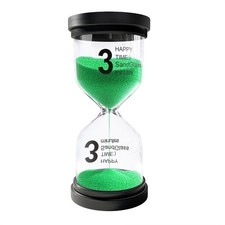3 Minute Sand Timer for Classroom, Plastic Hourglass 3 minute, Green