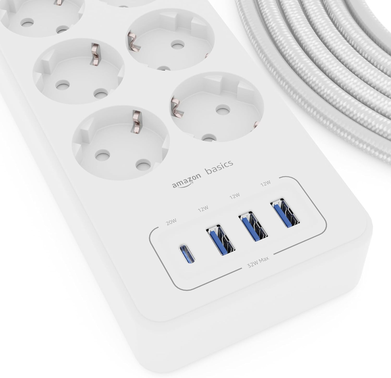 Multipresa Design Rettangolare 6 Prese + USB-C 20W Power Delivery - 3