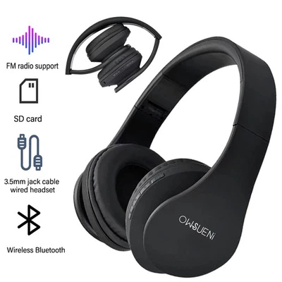 SIINDOO Bluetooth On Over Ear Wireless Premium Kopfhörer Stereo Faltbares Kopfhörer Neu