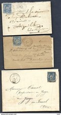 D-290 - FRANCE - 1877-88 - THREE SMALL COVERS