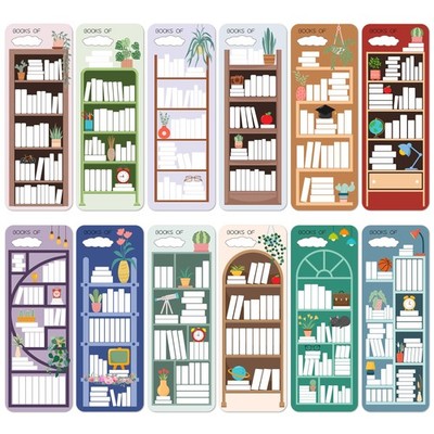 60 PCS Book Tracker Bookmarks Double Sided Reading Page Markers List Teacher
