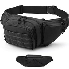 US Tactical Fanny Pack Gun Holster for Men Adjustable Waist Bag Zippered Pockets