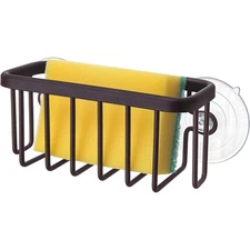 Kitchen Sink Caddy for Sponges and Soap with Adhesive Mount and Suction Cup