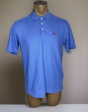 Tommy Bahama Polo Shirt Blue Cotton Blend Supima Swordfish Marlin Logo Medium
