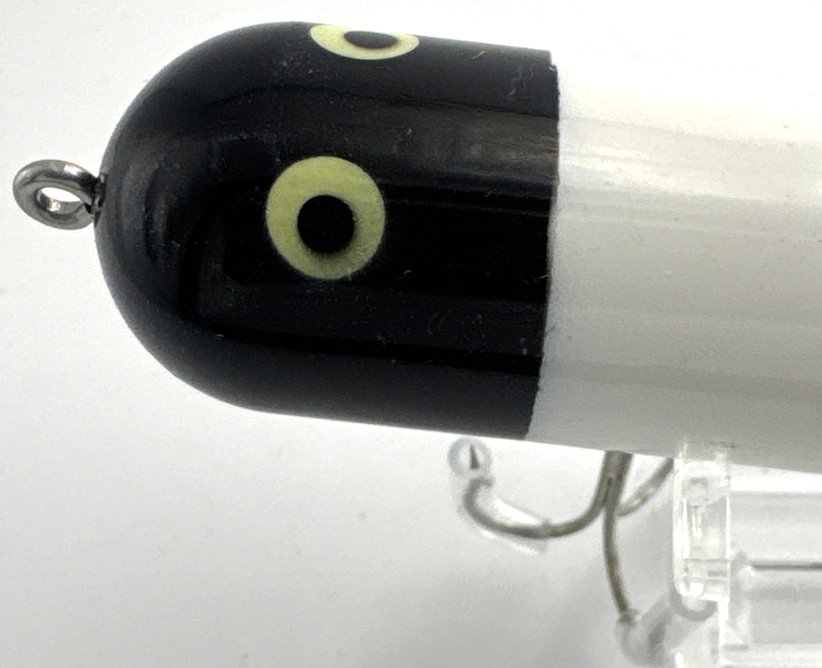 Vintage Heddon Fishing Lure Magnum Torpedo Black Head White Body