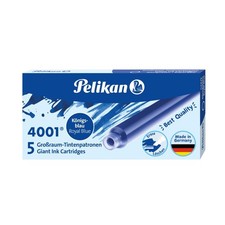 Pelikan 4001 GTP/5 Ink Cartridges for Fountain Pens, Royal Blue, 2.5 Inches Long