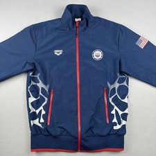 USA Swimming by Arena Swim Warm Up Full Zip Jacket Unisex Navy Blue Size L