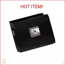 Pioneer T12JF-BK 12-Inch by 12-Inch Sewn Leatherette 3-Ring Binder, Black