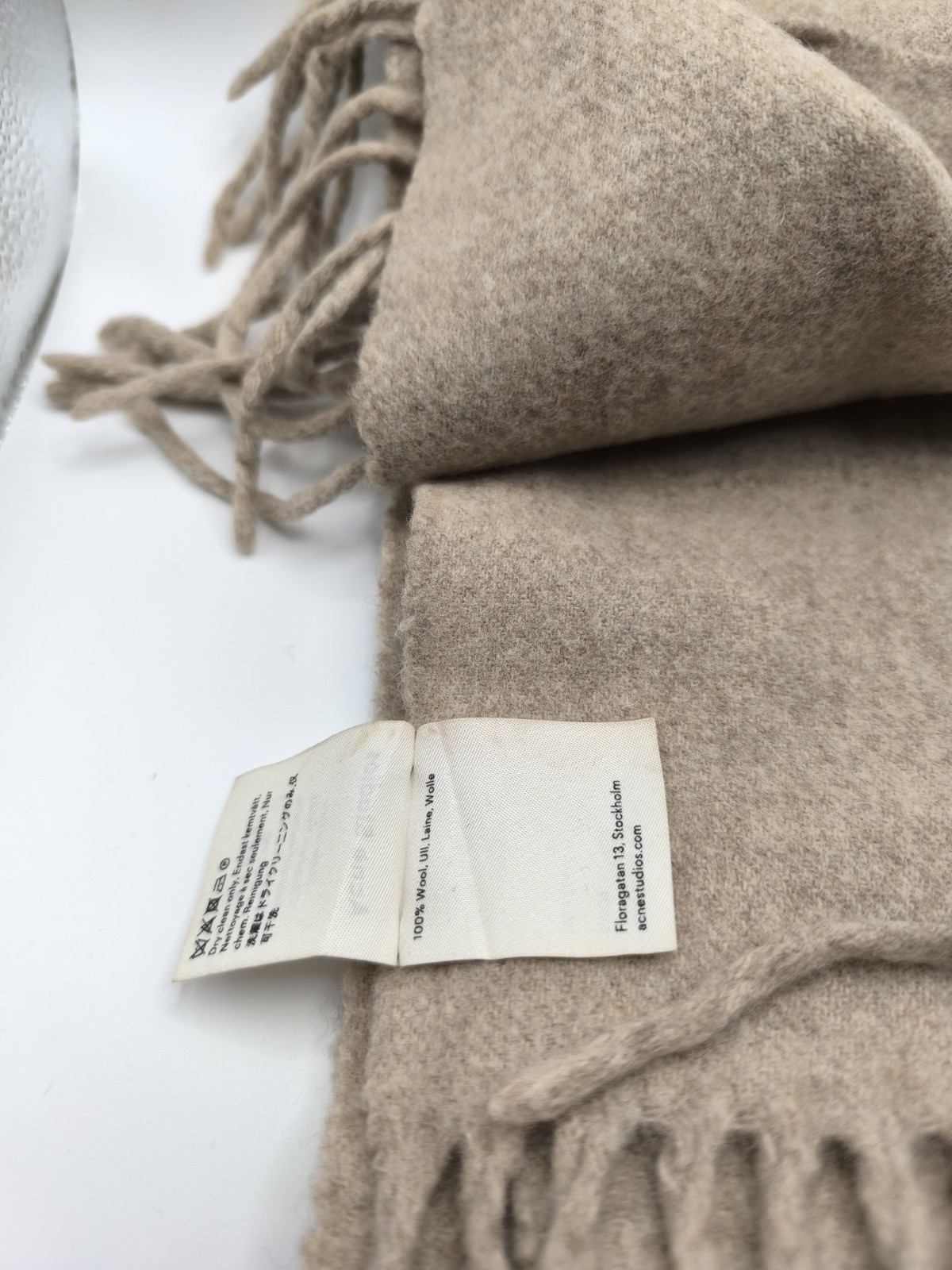 Acne Studios Long Preloved Scarf Lovely Oatmeal Colour image 5