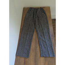 Vintage Herringbone Wool Blend Trousers 5-6 Petite Elastic Waist Pull On Pants