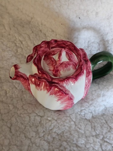Bazaars World Inc Cabbage Tea Pot or Creamer Small Multicolor Handle Glossy 3.5" - Picture 4 of 12