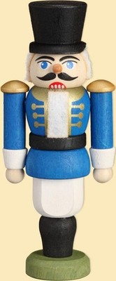 Mini Nußknacker Husar blau HxBxT = 9x4x3cm NEU Weihnachten Seiffen Nutcracker Nü