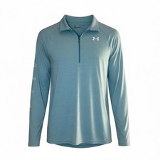 Under Armour HeatGear 1/4 Zip Pullover Blue Long Sleeve Top YXL
