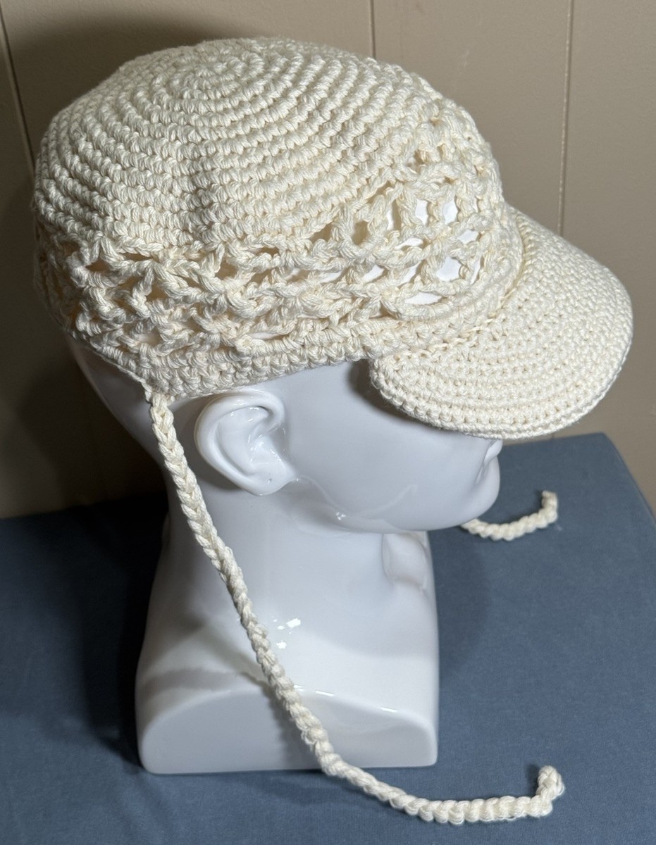 Free People Silvie 100% Cotton Crochet Knit Baseball Hat Cap  display picture 2