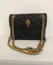 Borsa a tracolla Kurt Geiger Mini Kensington Gold Eagle Head donna nera