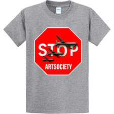 NEW Art Society x BANKSY STOP SIGN VOL. 3 GREY Tee Shirt SM-4XLARGE MADE IN USA