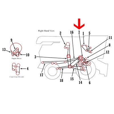 H113749 Countershaft Drive/Cylinder Belt Fits John Deere 6600 6620 ++ Combines