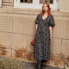 Christy Dawn The Dahlia Dress Womens Petite XL Amethyst Paisley Midi Boho Chic