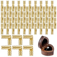 LIQWEI 50Pcs Barrel Hinge, Barrel Hinges for Wooden Boxes, Brass Hidden Cylin...