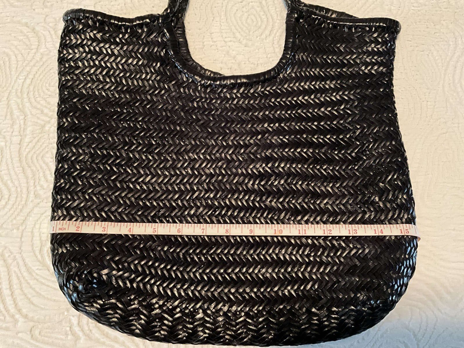 Dragon Diffusion Arched Diagonal WovenLeather Tote - image 3