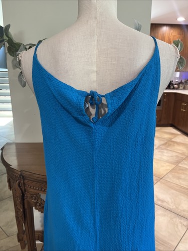 Dunes Damen Medium Türkis Baumwolle Spaghettiträger Maxi Sommer Strandkleid Q - Bild 8 von 9