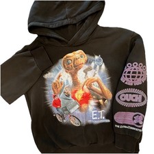 Vintage Universal Studios E.T. Phone Home Youth Small black Pullover Hoodie