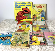 Vintage Sesame Street Kid's Picture Books Lot of 8 - Golden Books, Book Club