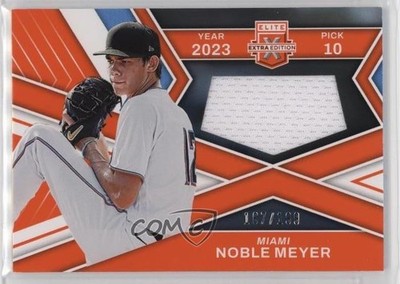 2023 Elite Extra Edition First Round Materials Orange 167/199 Noble Meyer tj1