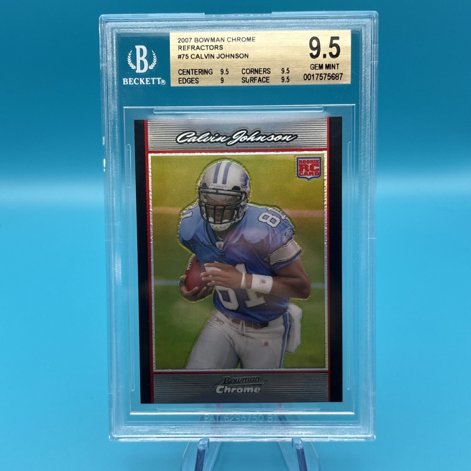 Calvin Johnson Bowman Chrome #BC75 Red Refractor-Autograph