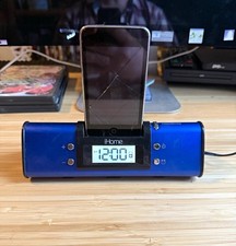 iHome iH16 Audio Dock Alarm Clock w/ Snooze Dimmer for Apple iPod Blue