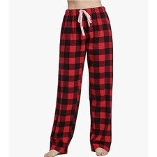 Women's 100 Cotton Super Soft Flannel PlaidPajama/Lounge Pants Size S