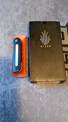 Early KIZER V3567 Latt Vind Mini Black G10 N690 W/CK Goat Leather Slip NIB Nice!