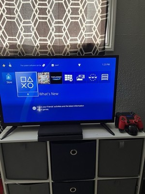 Sony PlayStation 4 Slim Black Console with Controllers, Wi-Fi, Internet Browsing