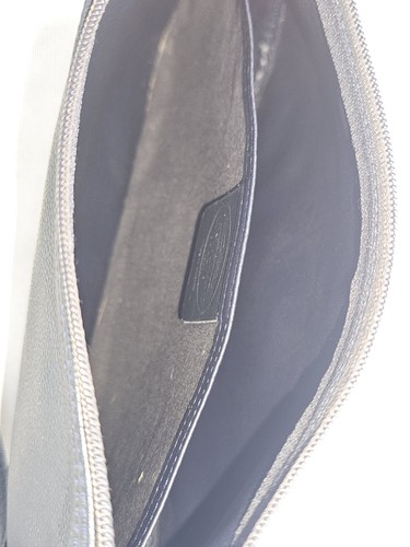 Longchamp Vtg Shoulder Bag Adjustable Purse Pebble Leather Blue Gold France Htf - Picture 9 of 10