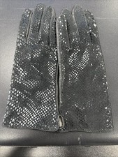 Black Vintage Gloves With Shiny Back