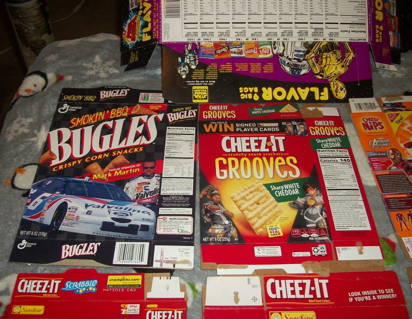 ADVERTISING VINTAGE 90s & UP SNACK, CHIPS ETC. EMPTY FLAT BOX, WRAP COOL LOT