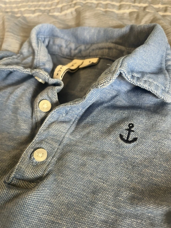 Polo azul masculino Janie and Jack com design de âncora náutica tamanho 3T - Imagem 2 de 4