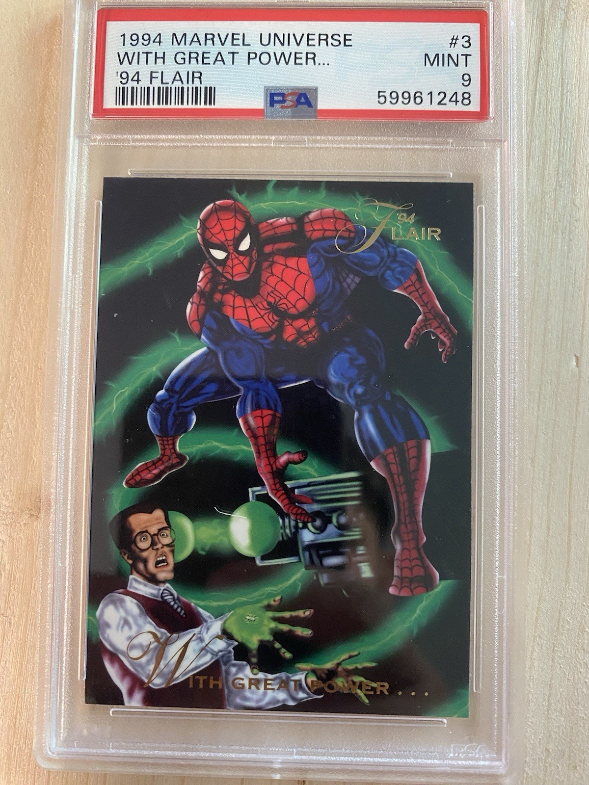 Fleer 1994 Marvel Universe #3 With Great Power... Spider-Man PSA 9
