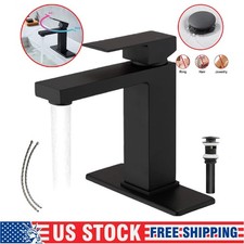 Black Bathroom Faucet Single Handle One Hole Bathroom Faucet with Pop Up Drain