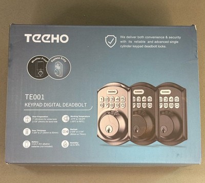 Teeho Te001 Keyless Entry Door Lock -Keypad Digital Weatherproof Deadbolt-Nickel