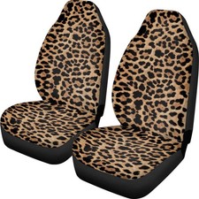 Amzbeauty Leopard Printed Front Seat Cover 2 Pcs Universal Vehicle Seat Prot... Amzbeauty Leopard Printed Front Seat Cover 2 Pcs Universal Vehicle Seat Prot...