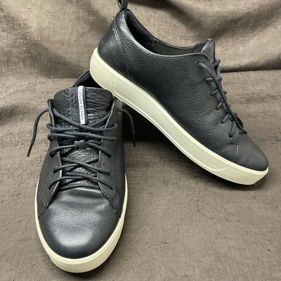 ECCO Men s Size 43 US 9 Black Leather Sneakers Danish Design Made in Portugal