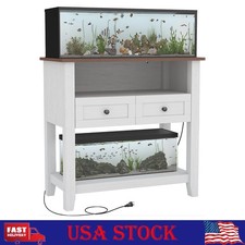20-29 Gallon Fish Tank Stand w/Power Outlet & Drawers, Heavy Duty Aquarium Stand