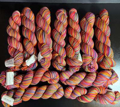 KOIGU KPPPM Fingering Yarn 100% Merino - 11 Skeins 175 Yards Bright Rainbow Mix